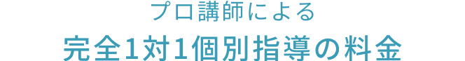 プロ講師による完全1対1個別指導の料金